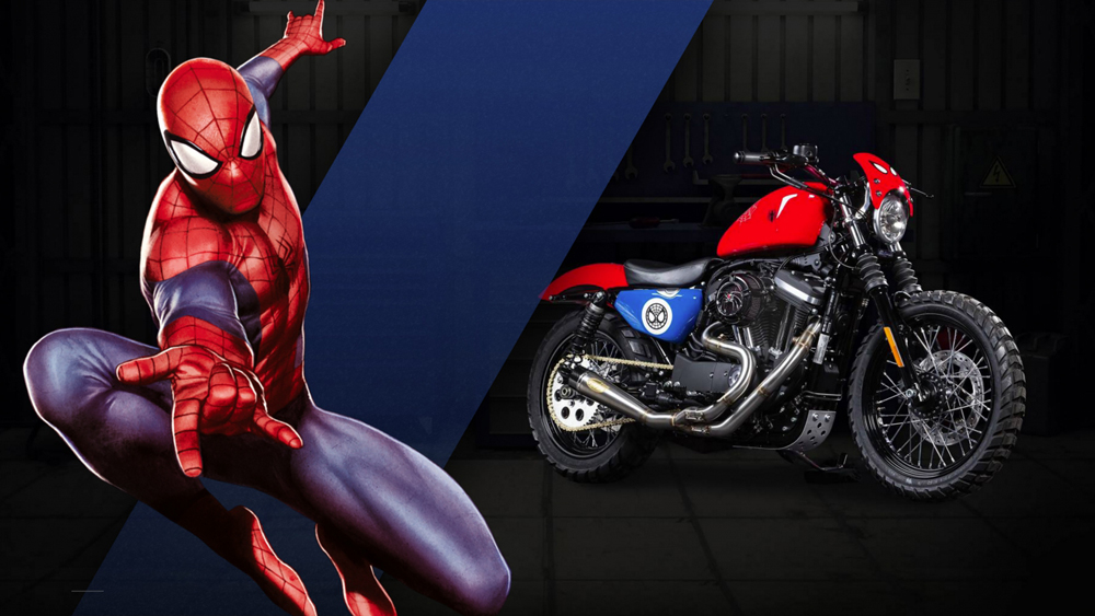 A Harley-Davidson e a produtora Marvel Comics customizaram 27 motos