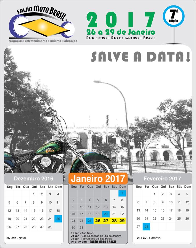 Rio de Janeiro: Salão Moto Brasil de 26 a 29 de janeiro de 2017